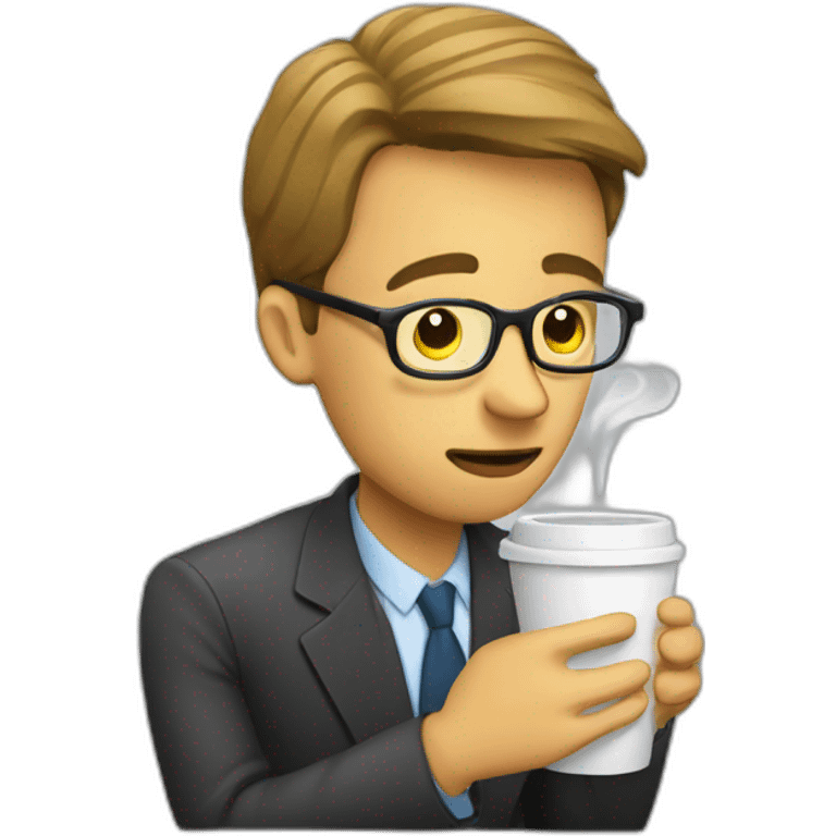 Journalist reading newspaper and drinking coffee emoji