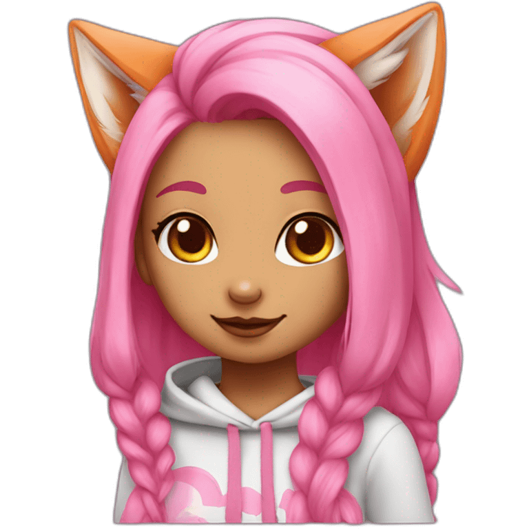 fox girl withpinkhair emoji