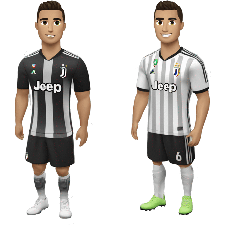 Cristiano Ronaldo con cara de enojado y con ropa del a Juventus  emoji