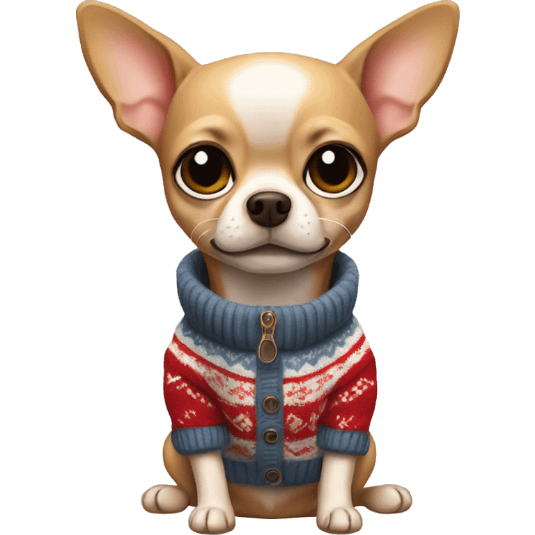 A Chihuahua wearing a sweater ￼ emoji