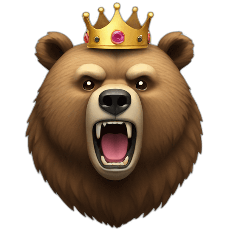 grizzly bear with a crown very angry emoji