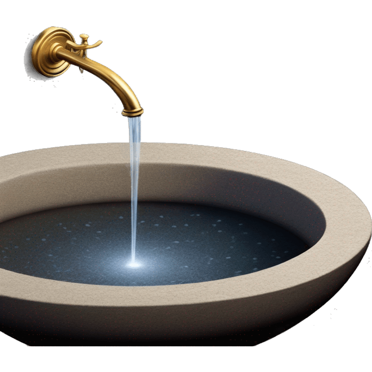 The Pensieve is a wide, shallow stone basin. Above it is the sparkle emoji. emoji