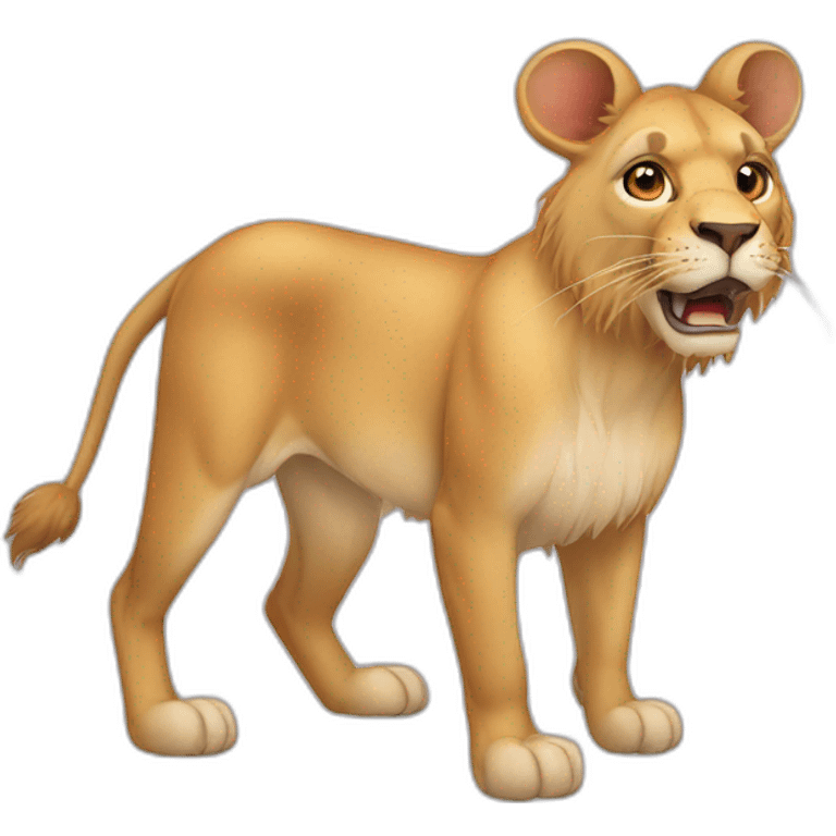 Lion mange lapin emoji