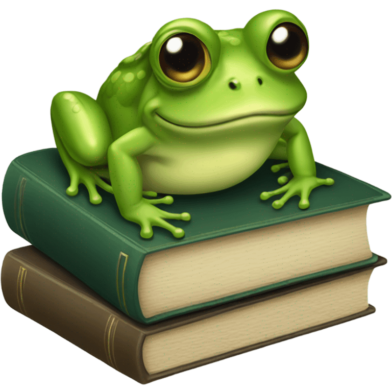 Books with frog on it emoji