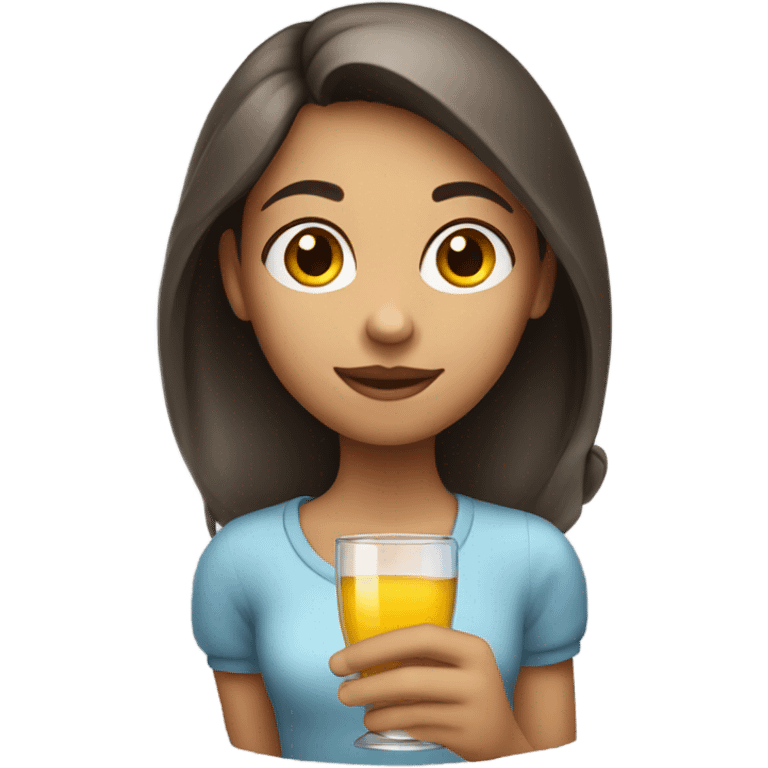 Girl with glass emoji