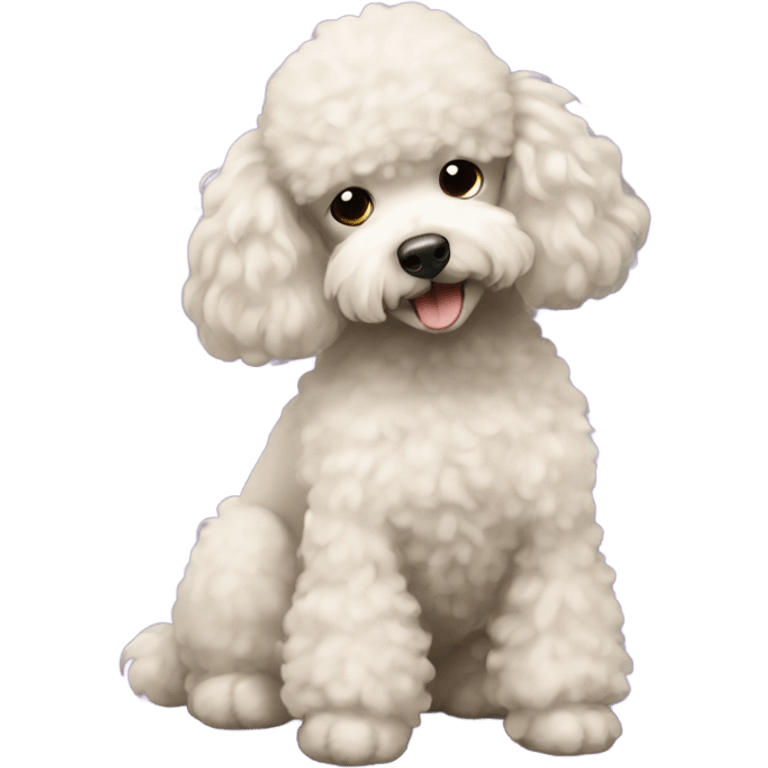 Poodle hugging a shitzue  emoji