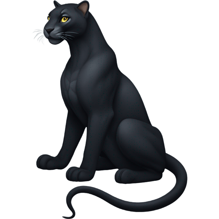 A sleek black puma in a majestic pose , with glowing eyes and a slight shimmer on its fur ply with sleek black snake. Stylized and elegant, minimalistic design, perfect for a luxury brand emoji emoji