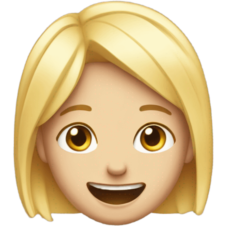 smiling blonde girl portrait laughing crying emoji