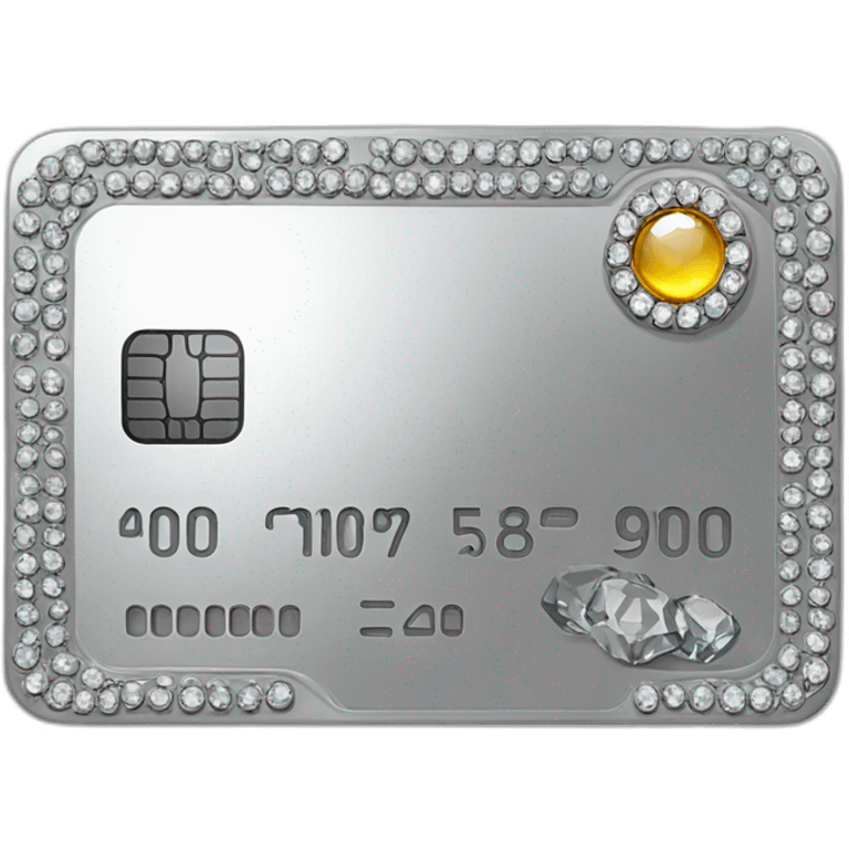 Silver credit card with gems emoji