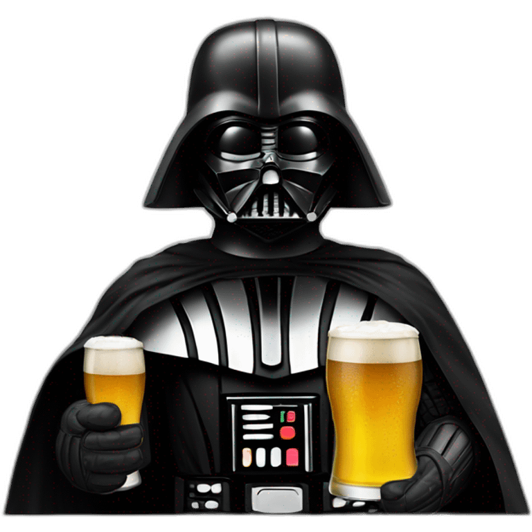 Darth vador with a beer emoji