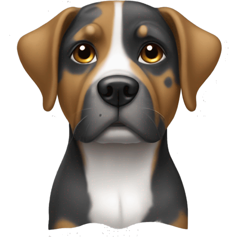 Dog with brindle color and white chest patch  emoji