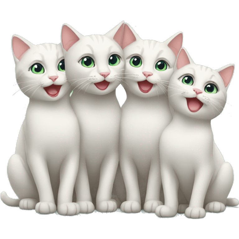 four cats celebrating emoji