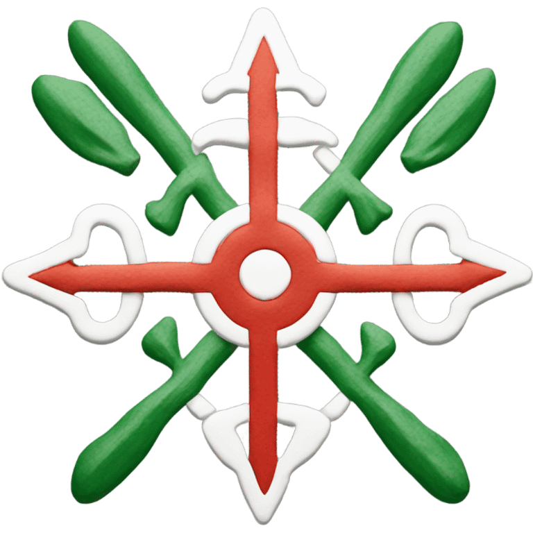 Green,white and red Zia symbol  emoji