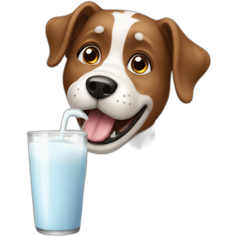 Dog drinking milk emoji