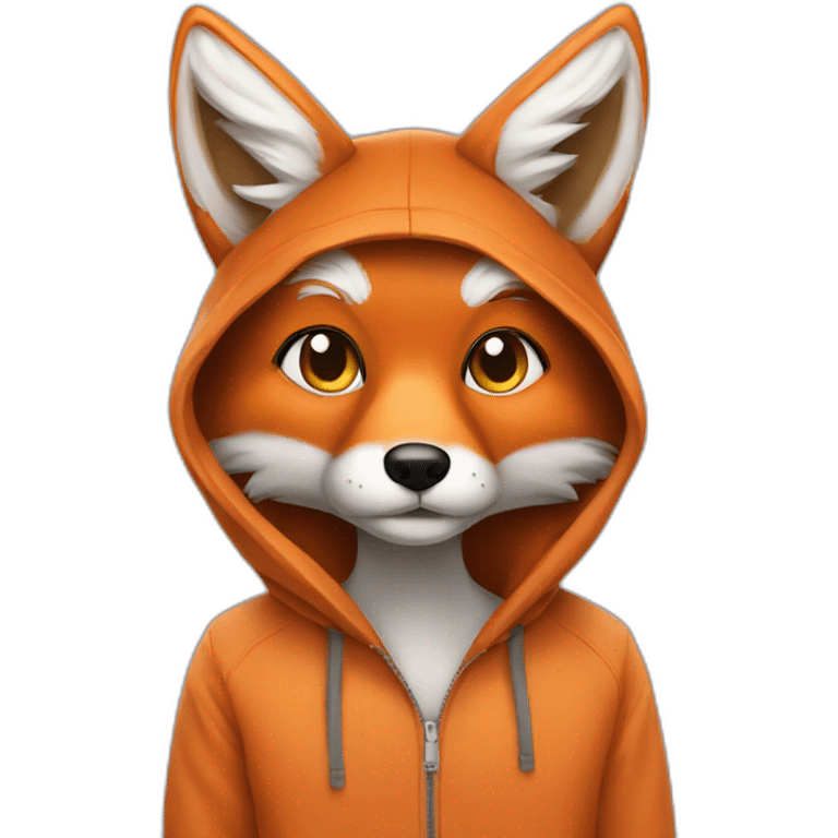 fox with hoodie and a macbook emoji