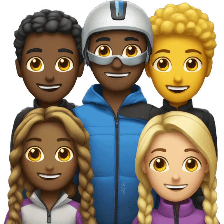 3 group of friends yellw ski emoji