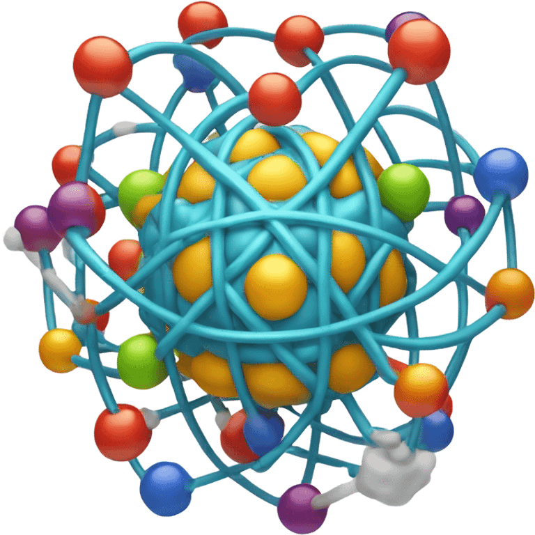 an atom with a human brain in the core emoji