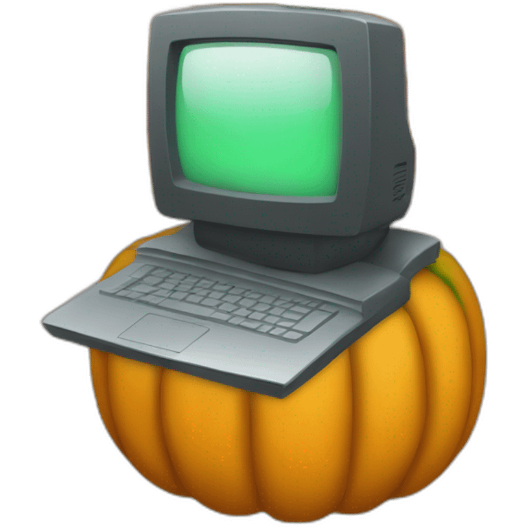 pumkin with a computer emoji