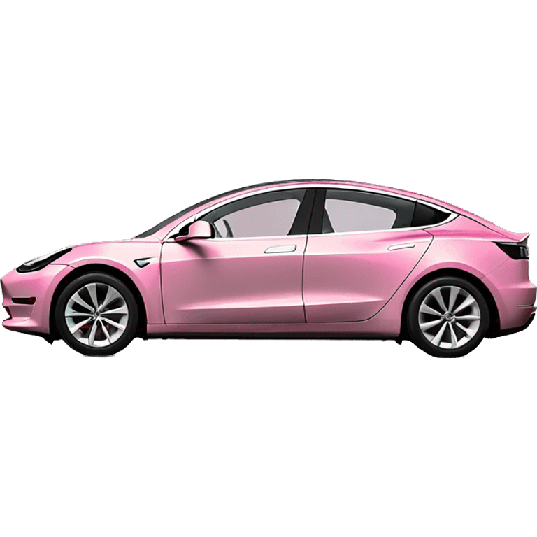 Pink Tesla model 3 SIDE VIEW emoji