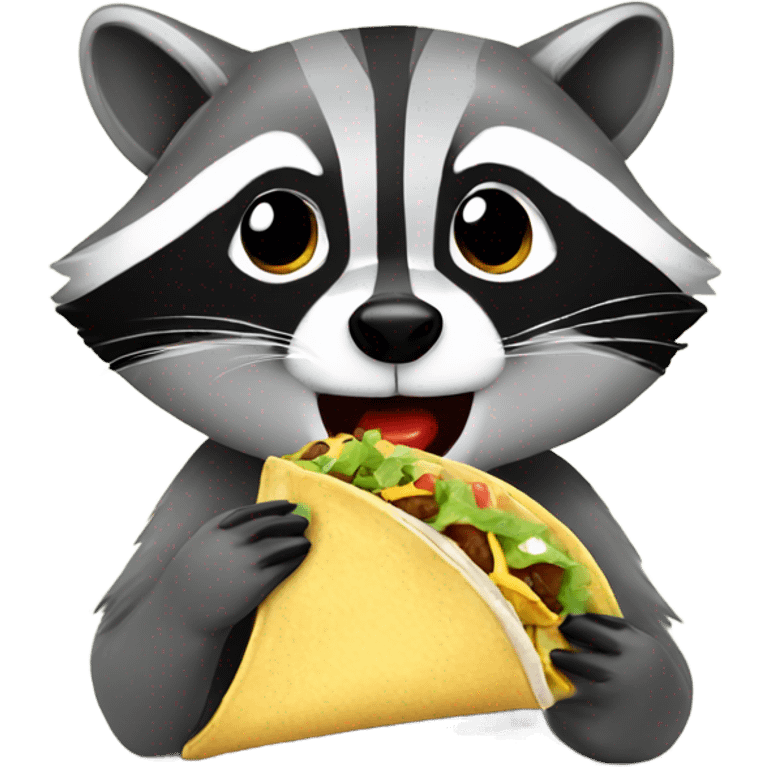 Raccoon eating a taco emoji