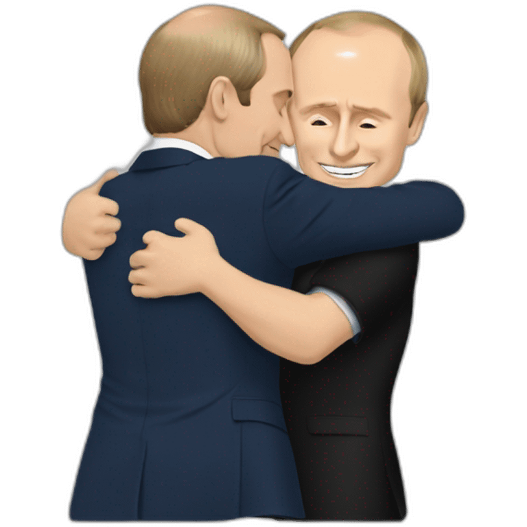 Emmanuel Macron hugging Vladimir Putin emoji