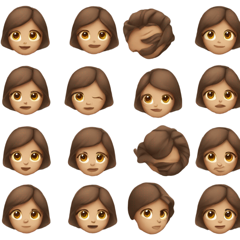 Pregnant girl brown hair emoji