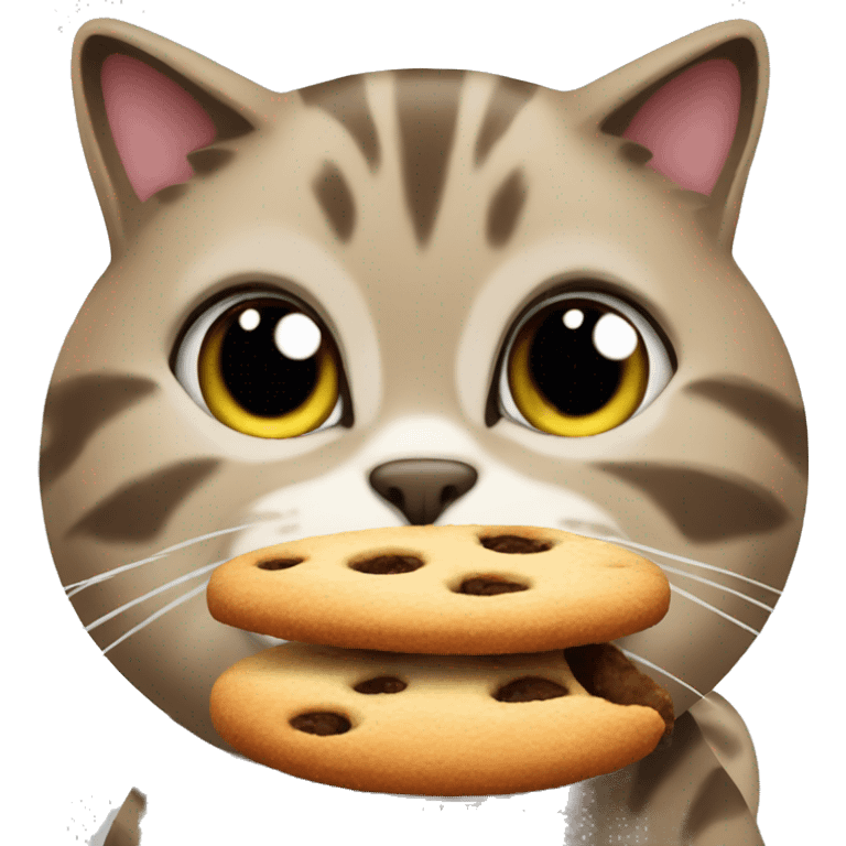 cat eating a cookie emoji