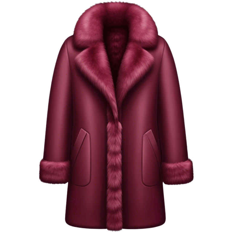 Burgundy fur coat emoji