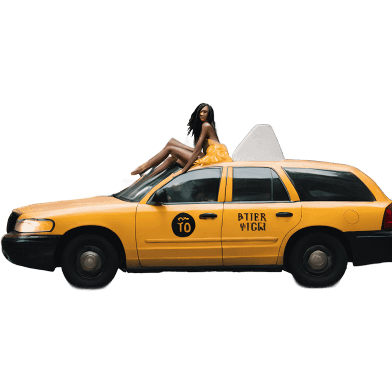 Photo of Victoria secret model posing on a taxi  emoji