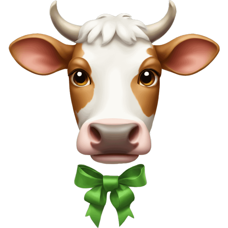 Cow with a bow emoji