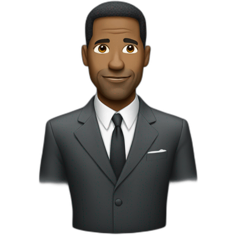 Denzel Washington cartoon wearing suit emoji