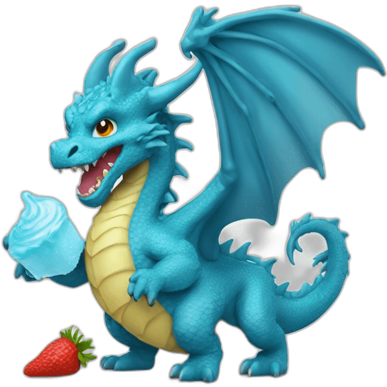 Un dragon qui mange une glace emoji