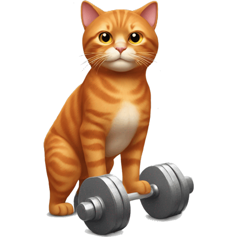 the red cat is to lift dumbbells emoji