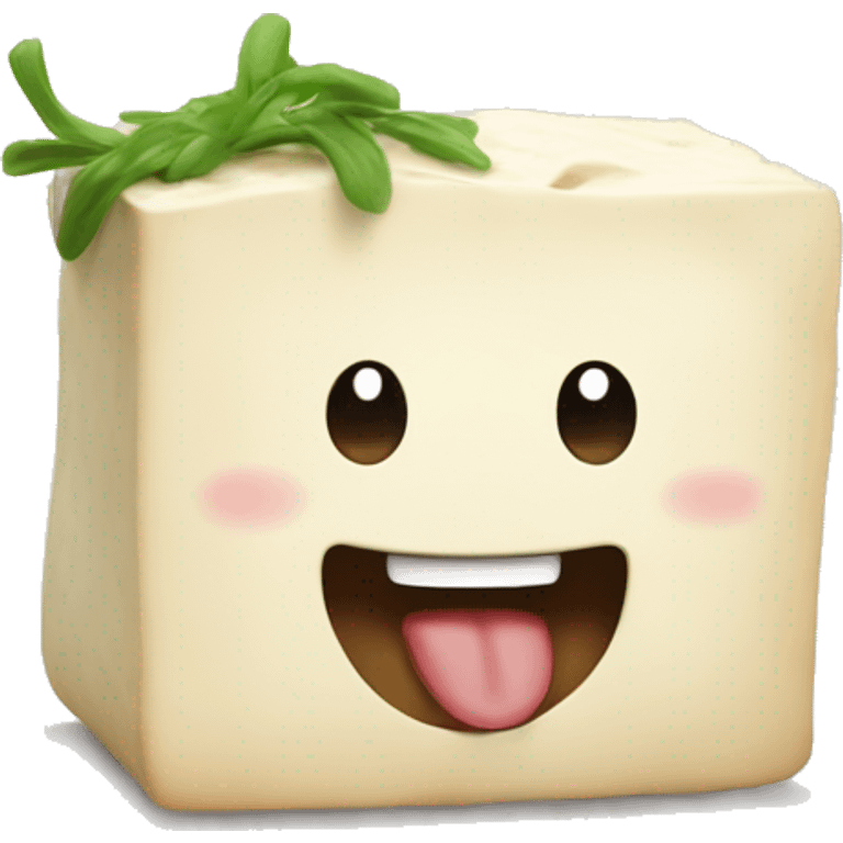 tofu who is happy to be eaten emoji