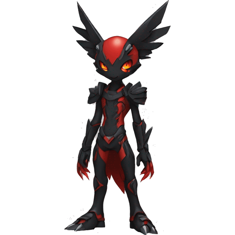  Cool Edgy Black Red godly Digimon-Fakemon full body emoji