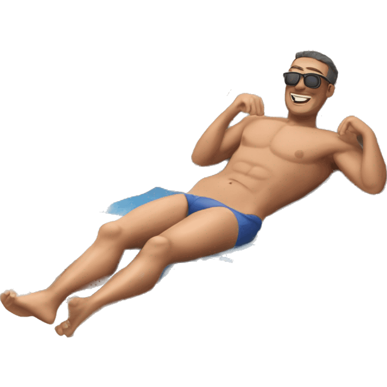 male sunbathing on a sunbed emoji