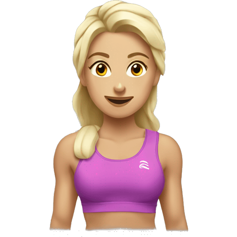 Rubia  haciendo CrossFit  emoji