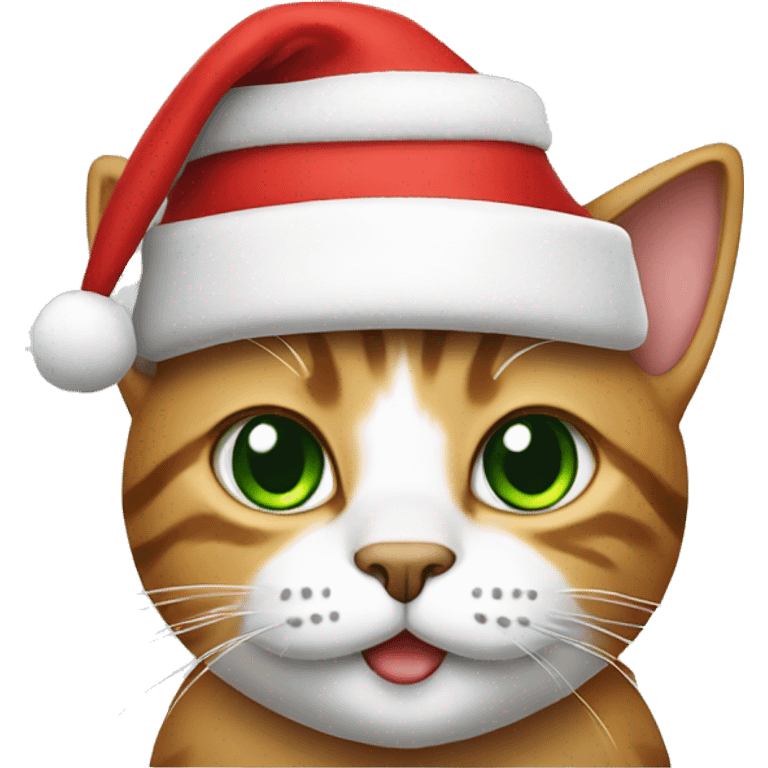 Cat wearing Santa hat emoji