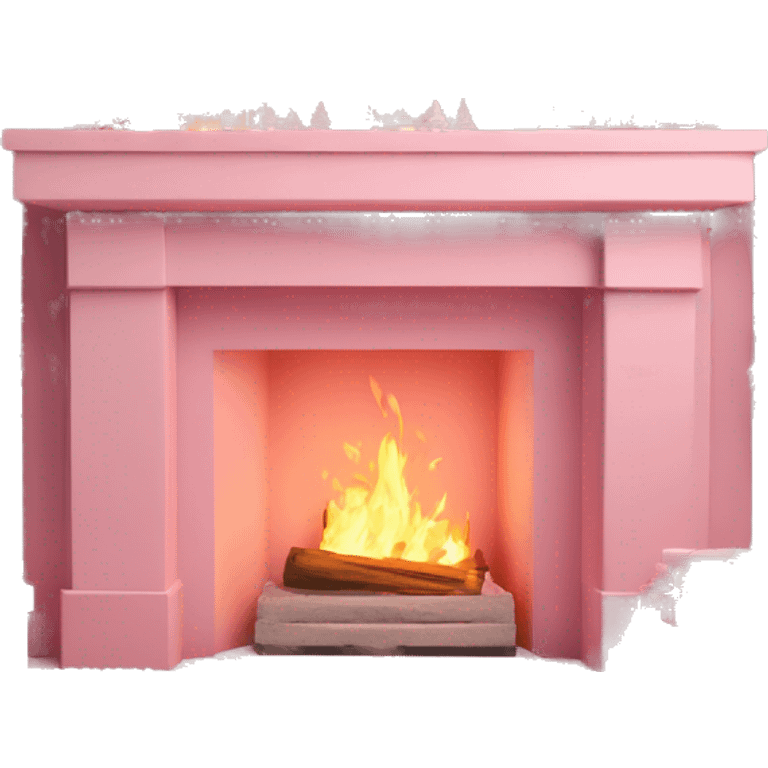 Pastell pink asthetic clean Christmas fireplace  emoji