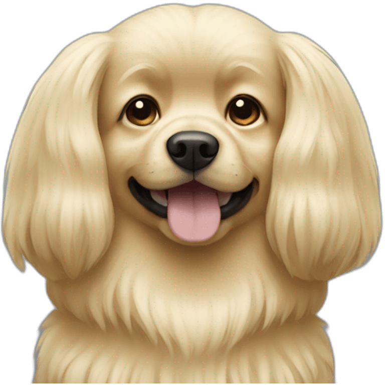 Blonde dog with long fur emoji