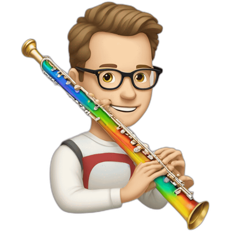 Jonathan Toews wearing glasses as a rainbow musical flute instrument in a symphony with pastel roses emoji