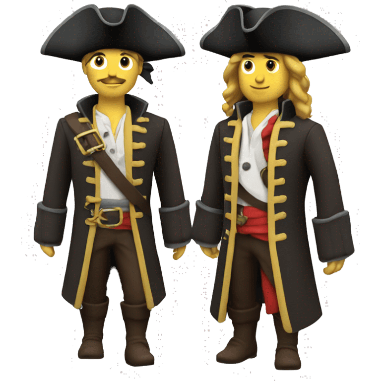 3d model pirate and engineer emoji