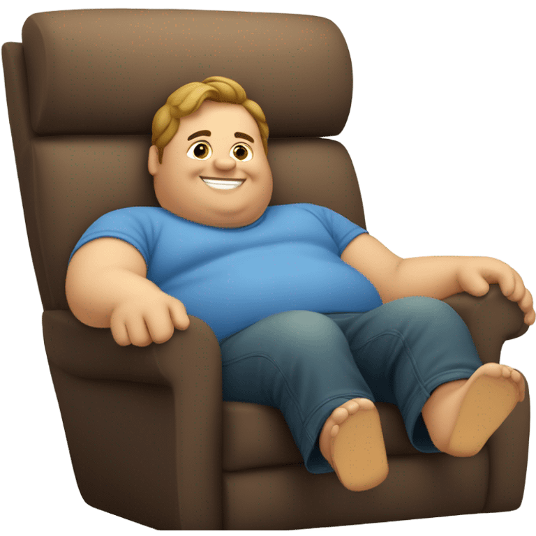 fat guy happily resting on couch emoji