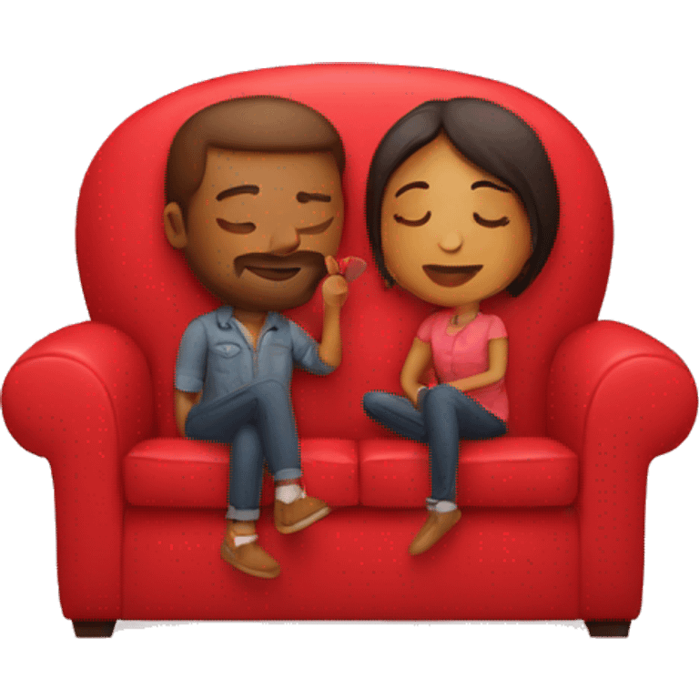 Lovers on red couch emoji