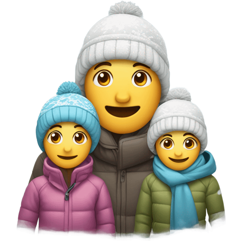 Family covered in snow emoji