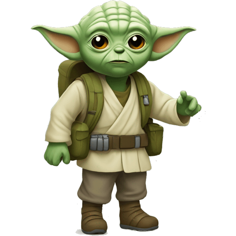 Yoda hiking emoji