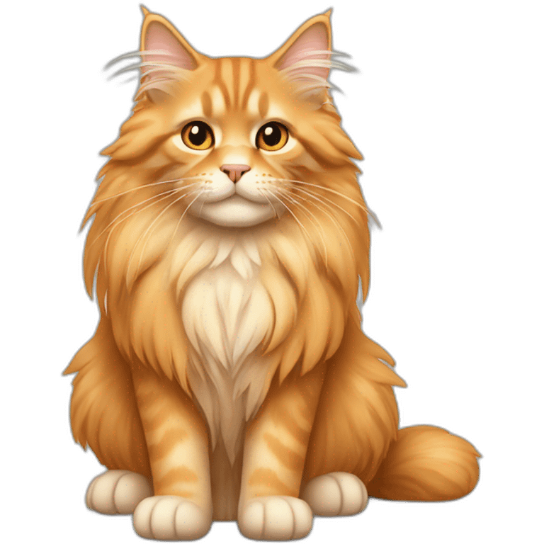 Light orange main coon sit emoji