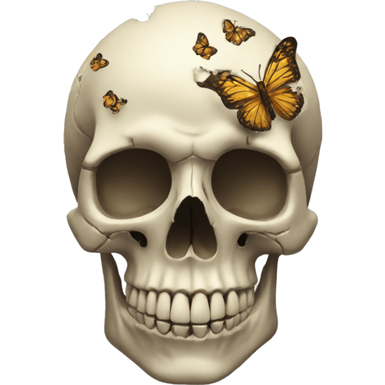 Skull with butterflies  emoji