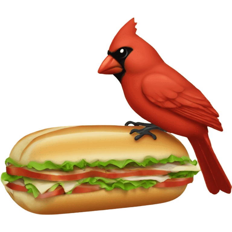 Cardinal eating sub sandwich  emoji