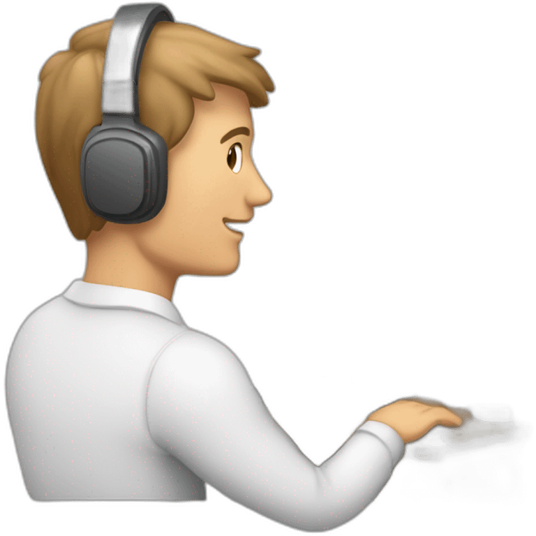 man at computer with a headsettelemarketing attendant emoji